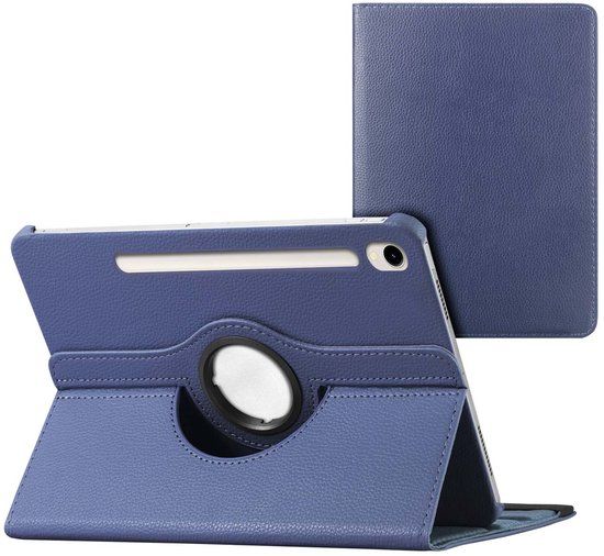 imoshion Tablet Hoes - Geschikt voor Samsung Galaxy Tab S10 FE / Galaxy Tab S9 11.0 inch FE / Galaxy Tab S9 11.0 inch / Galaxy Tab S10 Lite - 360° Draaibare Bookcase - Donkerblauw