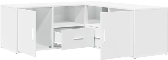 vidaXL Hoekkast - 200x40x45 cm - Bewerkt Hout - Wit