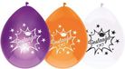 Haza Ballonnen geslaagd thema - 8x - oranje/wit/paars - latex - 27 cm - examenfeest versiering