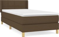 vidaXL Boxspring met matras stof donkerbruin 90x200 cm