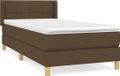 vidaXL Boxspring met matras stof donkerbruin 90x200 cm