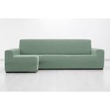 MAXIFUNDAS FUNDAS DE SOFA & CHAISE LONGUE. Overtrek voor chaise longue, zeer elastisch, reliëf, lang hoekdeel links (voorzijde), turquoise, super elastische overtrek voor chaise longue-banken