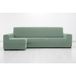 MAXIFUNDAS FUNDAS DE SOFA & CHAISE LONGUE. Overtrek voor chaise longue, zeer elastisch, reliëf, lang hoekdeel links (voorzijde), turquoise, super elastische overtrek voor chaise longue-banken
