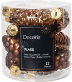 Decoris Denappel glas d2.5h6 cm esprss 12st kerst Decoris