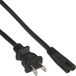 InLine 16654P netsnoer, stekker Japan op Euro 8 C7 stekker, zwart, 1,8m
