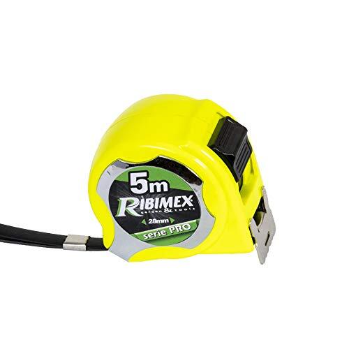 RIBIMEX PRMES05X28D Professioneel meetlint, 5 m, geel en zwart, 5 m