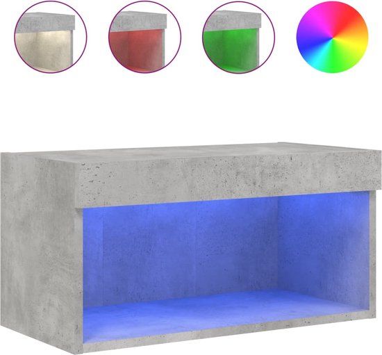 vidaXL TV-meubel met LED-verlichting 60x30x30 cm betongrijs