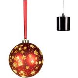 LUMINEO Sphère décorative de Noël rouge avec LED 19 cm