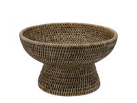 H&H Centrotavola In Rattan Con Piede Cm 30Xh17