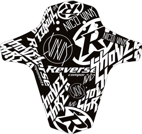 Reverse Nico Vink-Stickerbomb Spatbord - zwart/wit