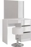 Vicco Kaptafel Sherry, Wit, 90 cm avec miroir et tabouret