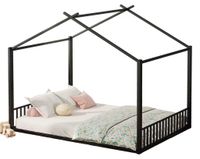 StarTech Kinderbed Huisbed met veiligheidsrek - 140 x 200 cm - Zonder matras - Zwart