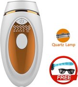 TechU™ Elektrische Lichtontharingsapparaat – Hair Removal IPL Laser Epilator – 5 Standen – 999.000 Licht Flashes – Permanent & Pijnloos – Wit Goud