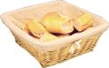 Rieten Olympia Broodmand met Hoes vierkant - Rieten mand met katoenen hoes - 23x23x10 cm