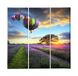 Homemania Ballonfoto, 3-delig, natuur en landschappen per woonkamer, kinderkamer, meerkleurig, 69 x 3 x 50 cm, HM203PKNV-50, polyester, hout