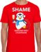 Bellatio Decorations Pinguin Kerstshirt / Kerst t-shirt Shame penguins with champagne rood voor heren - Kerstkleding / Christmas outfit L