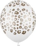 PartyDeco Ballonnen Wit opdruk Spots. (50 stuks)