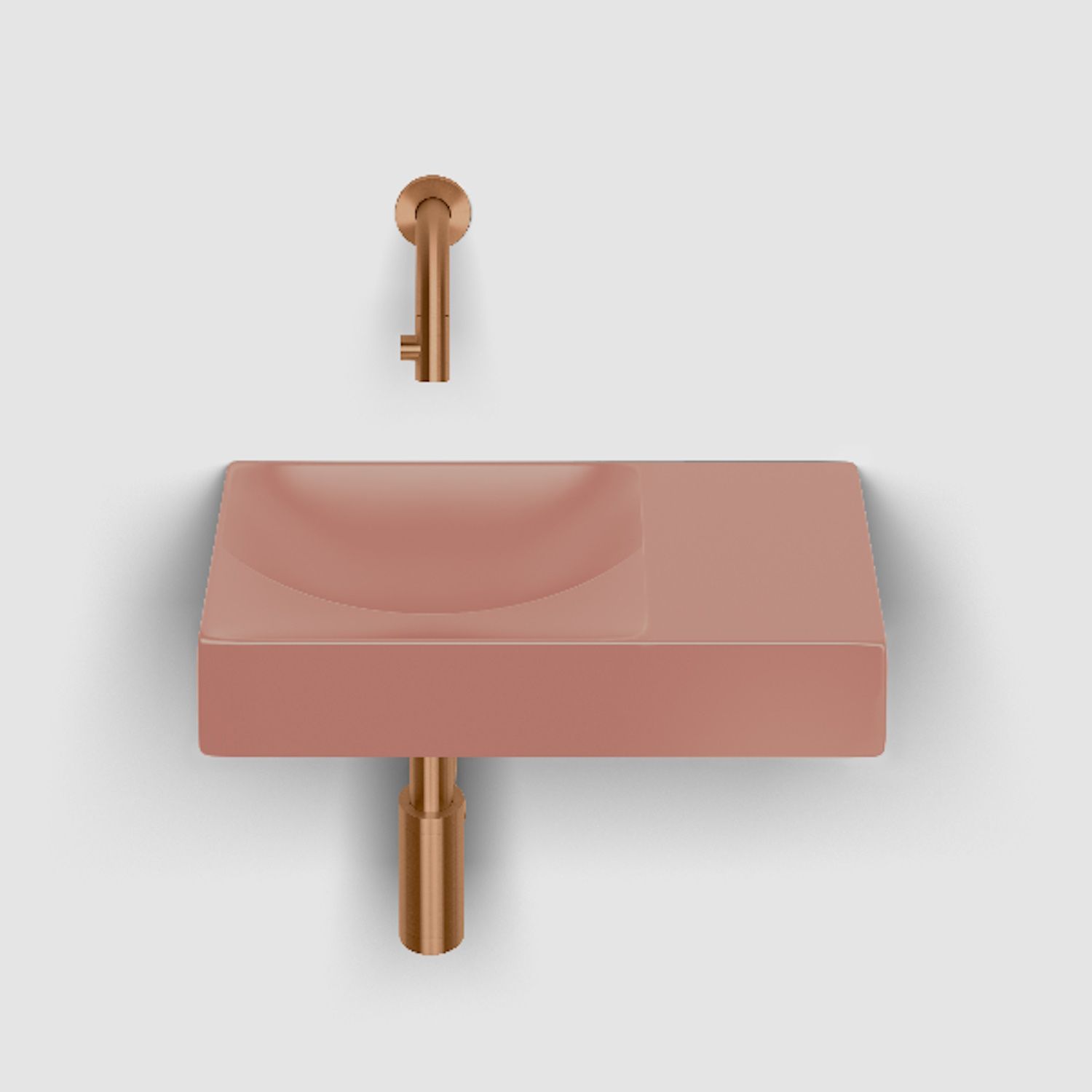 Clou Vale Fontein Zonder Kraangat Rechts Mat Roze Keramiek 38 cm