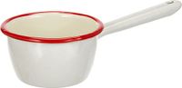 IBILI Steelpan met tuit 10 cm van geëmailleerd staal in wit/rood