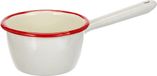 IBILI Steelpan met tuit 10 cm van geëmailleerd staal in wit/rood