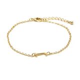 LUXENTER Armband alfabet met 18 karaat goud - letter J