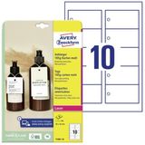 Avery Zweckform T1001-10 Labels 90 x 50 mm Karton Wit 100 stuk(s) Niet hechtend Laser (kleur), Laser (zwart/wit)
