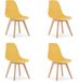 LEOBERT KITO Eetkamerstoelen – Set van 4 – Groen Kunststof – Naturelkleurige Houten Poten – Moderne Kuipstoel – 46 x 54,5 x 80 cm