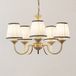 Lindby - kroonluchter - 5lichts - Textiel, metaal - H: 36 cm - E14 - crème, antiek messing
