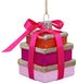 Vondels Glazen Kerstbal - Cadeautjes met Strik 9.5cm Roze