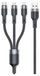 Awei Câble CL-975 USB-C/Lightning/Micro 3-en-1, noir