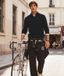 Superdry Homme Pull Henley Boutonné Coupe Ajustée Navy Taille: L