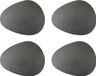 Mikasa Placemats, Set van 4 Stuks, Kiezel Vorm, Kunstleer, 38 x 30 CM, Slate Grijs