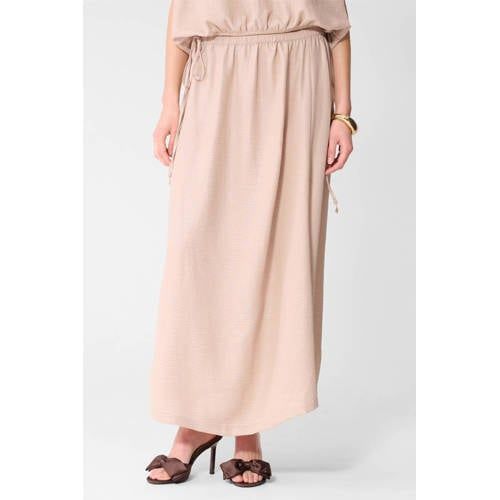 Shoeby midi rok met glitter beige