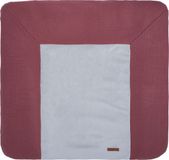 Baby's Only Gebreide baby aankleedkussenhoes - Waskussenhoes - Overtrek verzorgingskussen Classic - Stone Red - 75x85 cm
