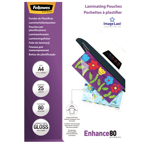 fellowes ImageLast 80 micron lamineerhoes glanzend A4-25pk