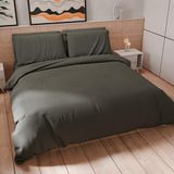 PETTI Artigiani Italiani - Dekbedovertrekset 200x200 cm met 1 Kussensloop 50x80 cm, Zachte Microvezel, Donkergrijs