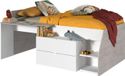 PARISOT KIM lit combiné, 90 x 190/200 cm, gris Loft et blanc, avec bureau et rangement