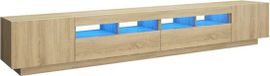 vidaXL TV-meubel met LED-verlichting, Sonoma eikenkleurig, 260x35x40 cm