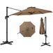 Coast Parasol rond zwevend - 5-voudig verstelbaar - 360° draaibaar - aluminium paal - 308 x 248 cm - bruin