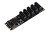 KALEA-INFORMATIQUE M.2 controller kaart (M2 NGFF) Type PCIe M of B+M Key 5 Port SATA 3.0 6Gbps met JMB585 Chipset