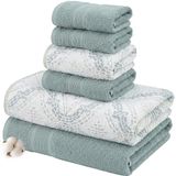 Modern Threads Capri 6-delige omkeerbare garengeverfde jacquard handdoekenset