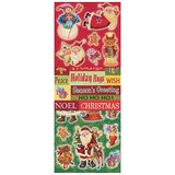 Susy Card 40002712 Sticker, zelfklevend, booggrootte 8 x 12, 5 cm, 3 vellen gelast, motief: Xmas figuren