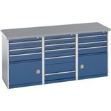 BOTT Eilandwerkbank Cubio lino - 5 laden - 3 deurladen