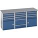BOTT Eilandwerkbank Cubio lino - 5 laden - 3 deurladen