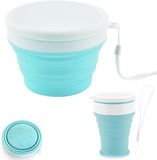 Ibenzoa® Duurzame en Veerkrachtige Opvouwbare Voedselcontainer van Siliconen - Blauw wit