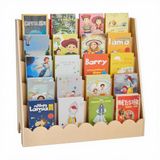 VEVOR Montessori Boekenrek met 5 verdiepingen, gekarteld, naar voren gericht boekenrek met dubbele haken, babyboekenkast, kinderkamerrek voor kleuterschool, kleuterschool