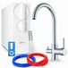 Ari Linko Système de filtration d'eau par osmose inverse 800 GPD sans réservoir avec robinet à deux poignées, mousseur, aérateur, bec pivotant, chrome et laiton