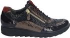 Durea 6263/685 H Enkellaarzen Vrouwen Bordeaux Leer Nubuck Lak Dierenprint Ritssluiting Veters H