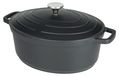 Ovale braadpan, 32 cm, gietaluiminium, zwart