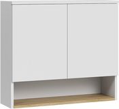 Vicco Badkamerkast Viktor, Wit/Artisanaal eiken, 68 x 60 cm met 2 deuren